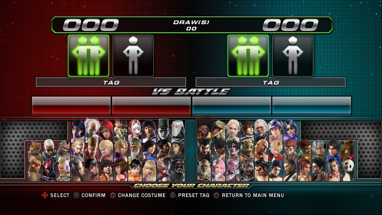 Tekken Tag Tournament 2 main menu